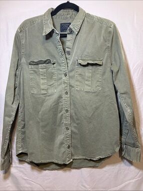 Abercrombie & Fitch Olive Green Utility Shirt